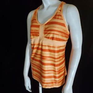 Nike Orange Striped Tank Top (L)